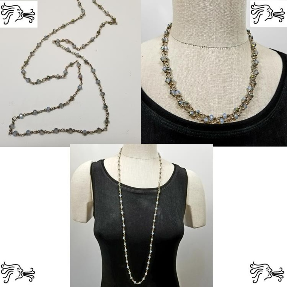 36" 5mm Opalescent Iridescent Crystal Necklace